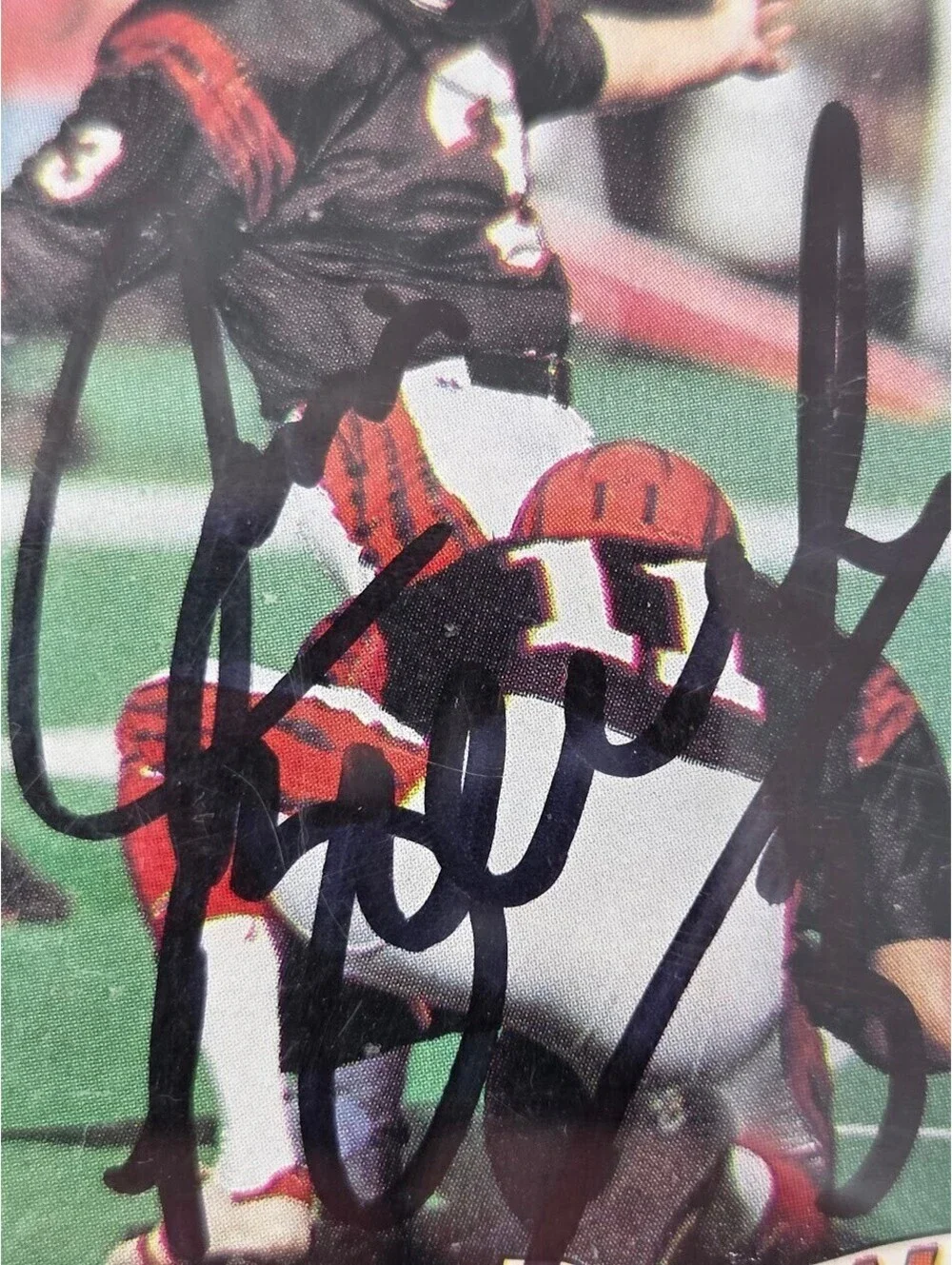 1991 Topps Jim Breech Bengals Signed Football Card Kicker NFL Vintage